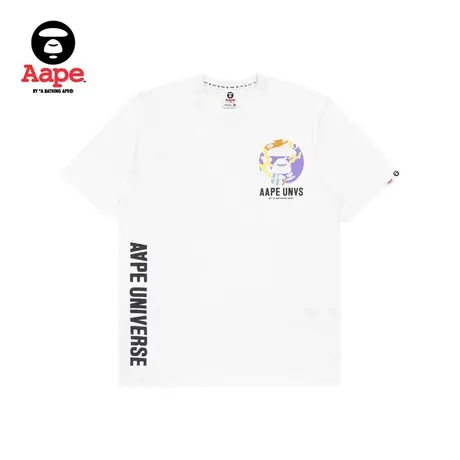 Aape旗舰店男装春夏猿颜酷帅印花迷彩交叉骨图案短袖T恤0914XXI图片