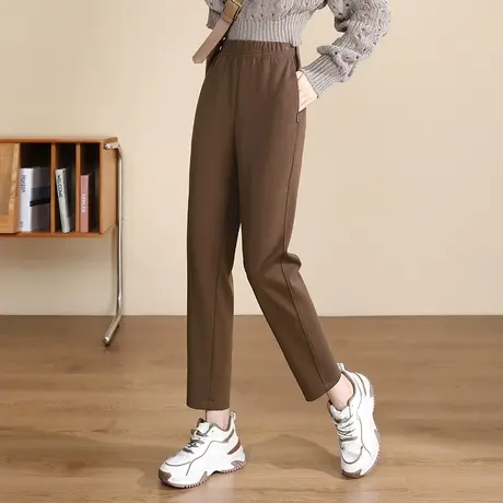 时尚休闲裤女秋季2023新款松紧腰显瘦哈伦裤百搭小个子九分萝卜裤商品大图