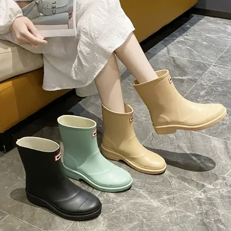 日系时尚雨鞋女款夏季中筒雨靴女式雨天水鞋赶海厨房工作防滑胶鞋商品大图