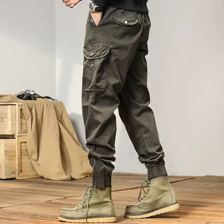 工装休闲卫裤潮男时尚百搭2022冬季新品潮牌束脚哈伦休闲工装裤男商品大图