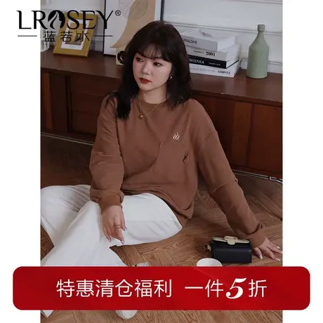 蓝若水大码女装休闲宽松口袋卫衣秋季新款遮肚子藏肉胖MM炸街上衣图片
