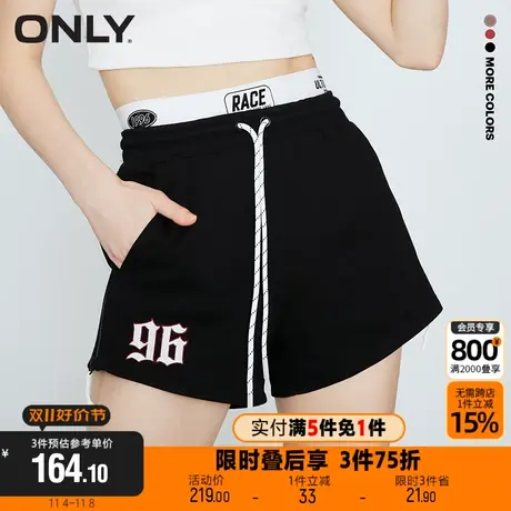 【买5免1】ONLY新款潮流运动风宽松卫裤短裤休闲裤女|12315U002商品大图