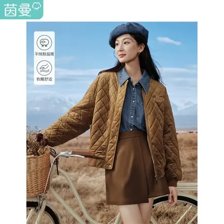 前胸原创绣花棒球服外套2023冬女装新款防风保暖宽松休闲上衣图片