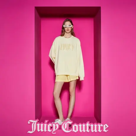 Juicy Couture橘滋2023新款芒果慕斯立体珠片刺绣廓形女卫衣图片