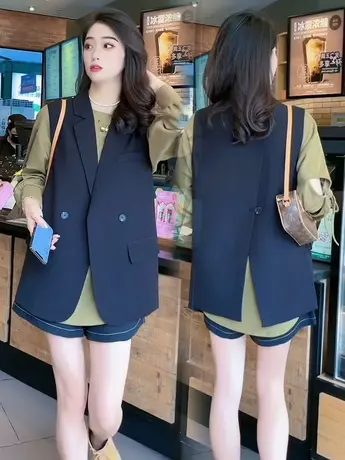 爆款西装马甲女春秋背心外搭2023年新款气质马夹坎肩外穿小个子潮图片