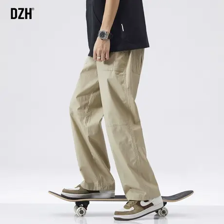 男士直筒裤美式卡其色工装裤男裤秋冬裤子男款休闲裤长裤加绒冬季商品大图