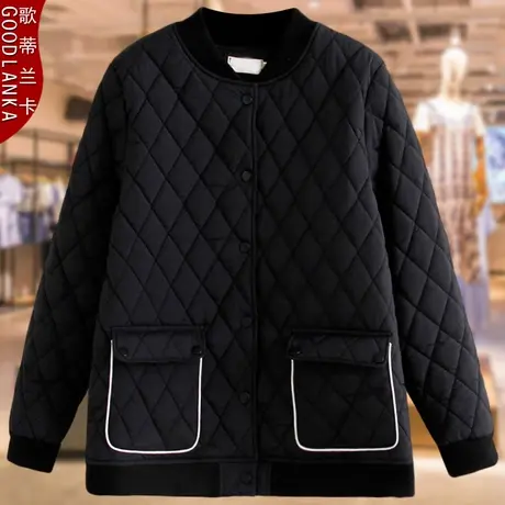 加肥加大码胖妈妈冬季羽绒棉服宽松洋气立领小棉袄轻薄款棉衣外套商品大图