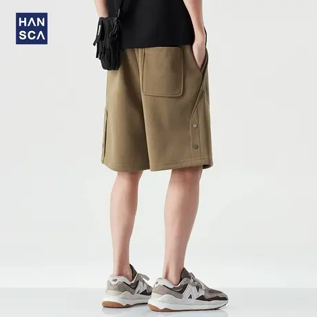 hansca320g重磅短裤男潮牌2025夏季新款宽松休闲外穿运动五分卫裤图片