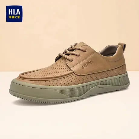 HLA/海澜之家男鞋新款春夏复古百搭大头鞋工装鞋低帮厚底休闲皮鞋商品大图