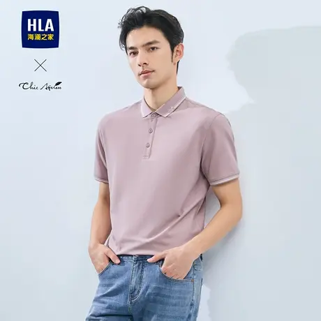 HLA/海澜之家爸爸轻商务Chic Ageless短袖POLO衫25夏新大码上衣男图片