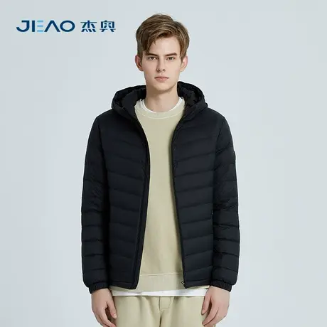 杰奥男短款连帽轻薄款羽绒服90绒春秋保暖外套2023新款商场同款图片