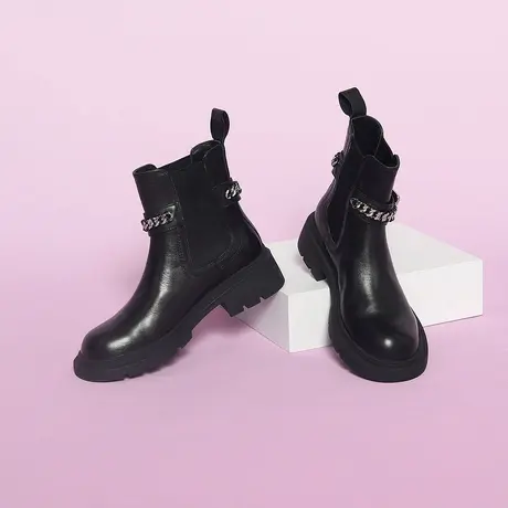 星期六潮酷切尔西靴冬季新增高厚底烟筒靴短靴女靴SS24116394商品大图
