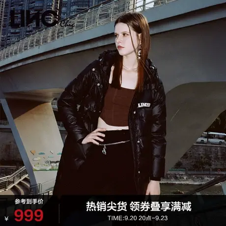 LINCCHIC金羽杰羽绒服女复古学院风中长款羽绒服女冬季Y22806212图片