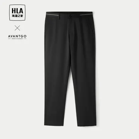 HLA/海澜之家轻商务经典休闲裤25春夏新款绣花修身通勤裤子男大码图片