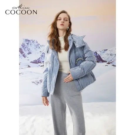 MissCOCOON气质龙凤图案肌理奢华钻链羽绒服商品大图