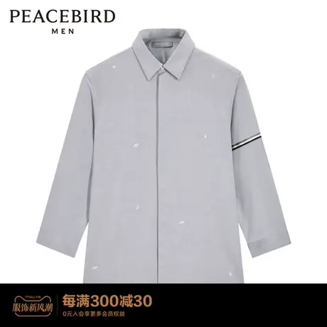 太平鸟男装 夏季刺绣中袖衬衫休闲上衣B1CBC2308图片