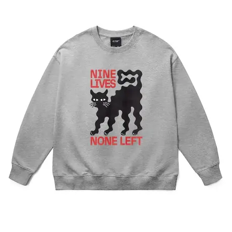 慵懒风韩系ins猫咪减龄卫衣美式潮牌甜酷宽松内搭男女同款上衣棉商品大图