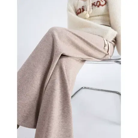 时尚气质休闲裤2023年秋冬新款高腰收腰显瘦温柔百搭通勤直筒长裤图片