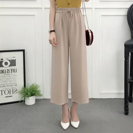 【换购10】阔腿裤女九分裤春夏新款韩版垂感高腰休闲直筒宽松裤子图片