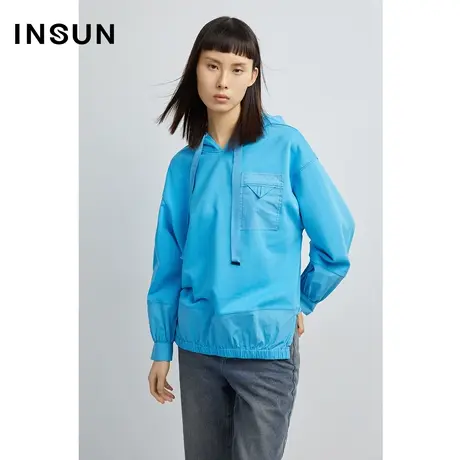 INSUN恩裳秋季减龄连帽棉质卫衣图片