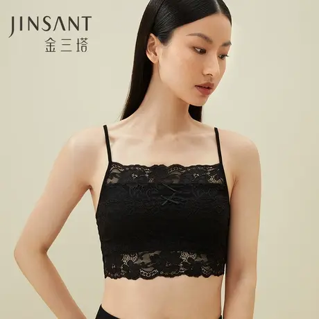 100%桑蚕丝内里真丝吊带优雅蕾丝舒适透气抹胸春夏新品金三塔图片