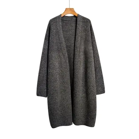 中长款毛衣开衫外套女秋冬2023新款韩版宽松慵懒风针织衫加厚大衣商品大图