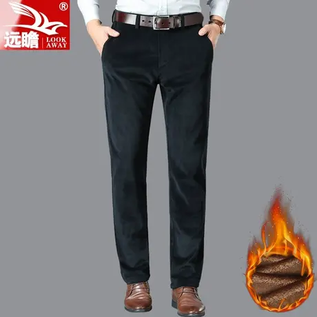 灯芯绒裤子男士秋冬季新款中年爸爸加绒加厚休闲冬天直筒长裤男裤商品大图
