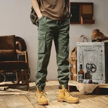 Modi Nick/摩帝尼克潮流百搭夏季男款工装裤宽松直筒纯棉薄款裤子商品大图