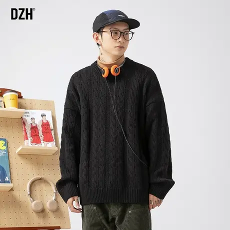 男生秋冬毛衣男日系复古慵懒风针织衫2024新款潮牌情侣装线衣外套商品大图