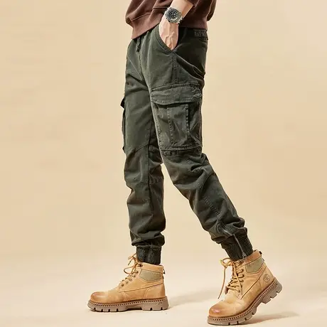 宽松舒适男士工装裤户外多口袋耐磨束脚工装裤秋季裤子男款商品大图