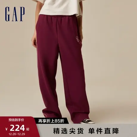 Gap女装早春空气三明治高腰弹力宽松长裤直筒高级休闲卫裤773286商品大图