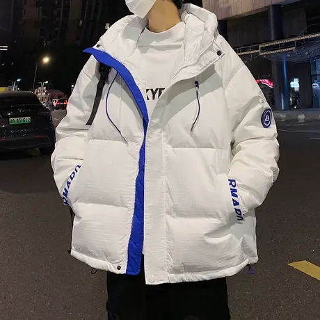 青少年秋冬季加棉加厚连帽棉衣休闲时尚宽松男孩袄子学生保暖棉服商品大图