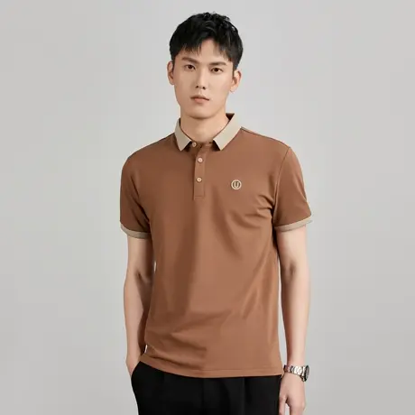 polo衫短袖男士2025夏季新款刺绣透气珠地棉男士半袖T恤翻领夏装商品大图