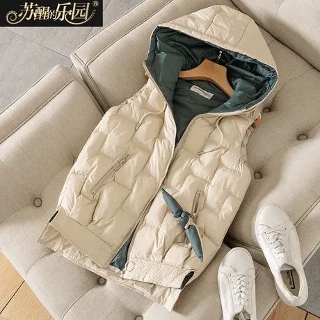苏醒的乐园棉马甲女装秋冬季外套2021年新款韩版时尚连帽无袖马夹图片