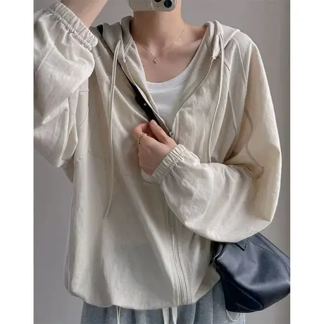 连帽防晒衣女夏季薄款透气宽松设计感小众开衫上衣服外套大码百搭图片