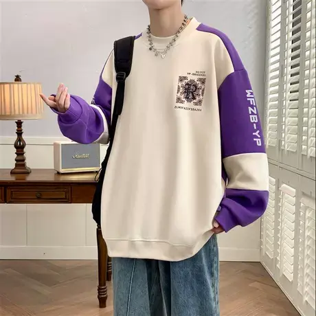 青少年国风卫衣男春季2024新款初高中生大童宽松春秋款长袖T恤潮商品大图