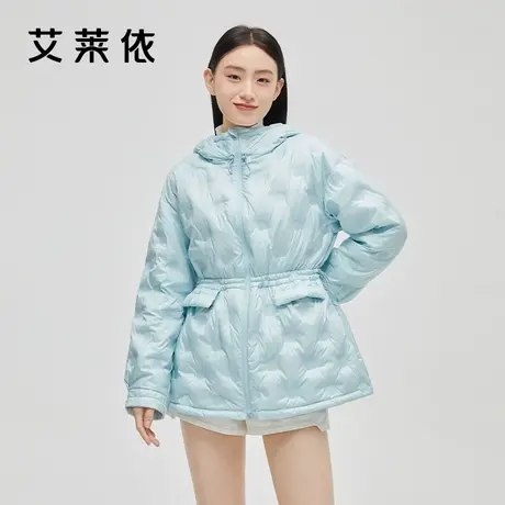 艾莱依2022新款羽绒服女秋冬季时尚高级轻薄款连帽设计感小众外套商品大图