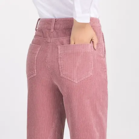 粉色条绒裤灯芯绒裤子女秋冬加绒女裤宽松哈伦裤休闲九分裤萝卜裤商品大图