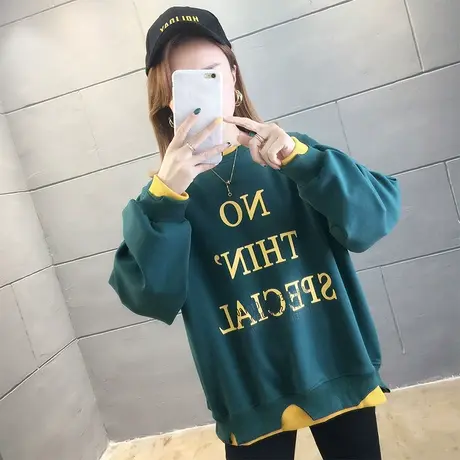 ins卫衣女春秋季韩版宽松原宿bf慵懒风假两件上衣薄款百搭外套潮商品大图