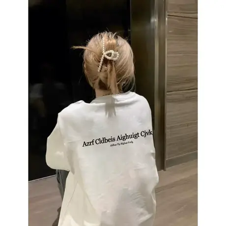 纯棉短袖t恤女夏季2023新款美式复古潮牌oversize宽松半袖上衣服商品大图