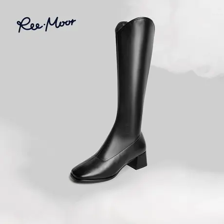 REEMOOR时装靴2022春秋新款英伦风显瘦长筒气质高靴骑士靴图片