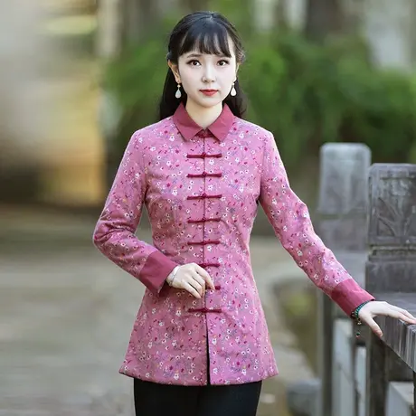 筠雅唐装女中国风冬季棉袄改良加厚旗袍上衣修身显瘦减龄中式外套商品大图