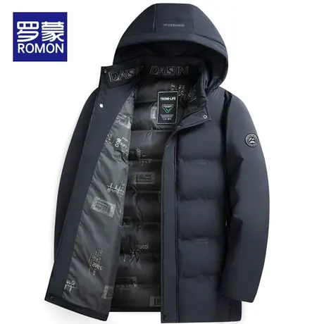 罗蒙棉衣外套男加厚连帽可拆2023新款中年爸爸棉服上衣棉袄男冬季图片