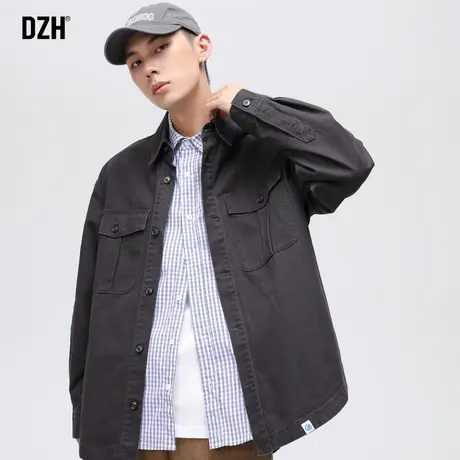 男士工装夹克外套男春秋季潮牌纯棉上衣宽松男装2023新款衣服百搭商品大图