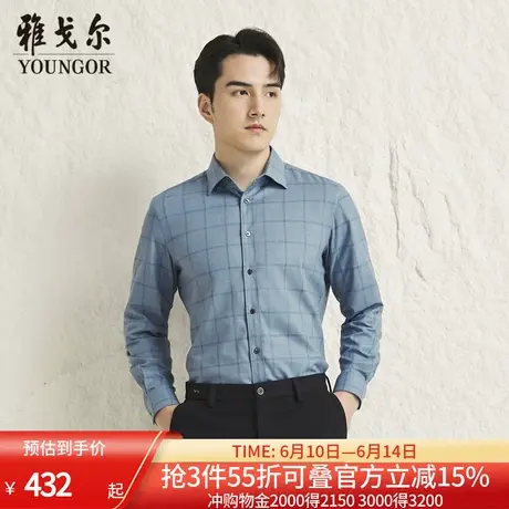 【商场同款】雅戈尔男士长袖衬衫新款官方商务休闲上班穿衬衫男商品大图