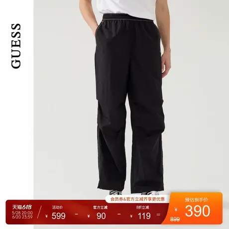 GUESS25年新款春季男女同款简约设计款直筒宽松工装裤-MP2W9181商品大图