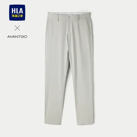 HLA/海澜之家轻商务直筒弹力休闲裤24春夏新款商务黑色长裤子男士商品大图