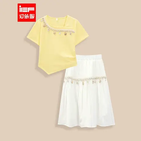 MINIIEF【爱依服童装】2025夏季新款法式时尚洋气女童上下套裙图片