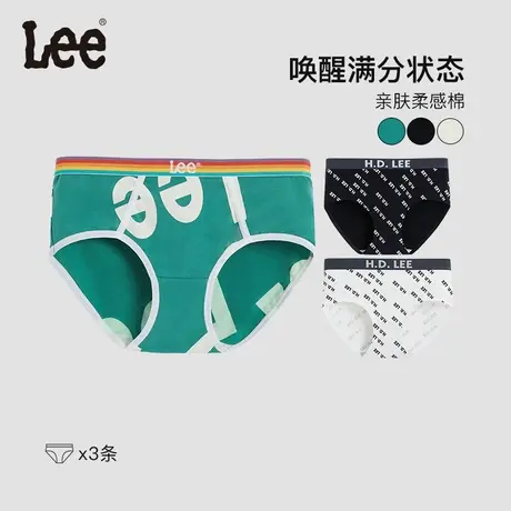 Lee品牌字母满印女士内裤亲肤柔感三角裤时尚潮流四季贴身短裤商品大图