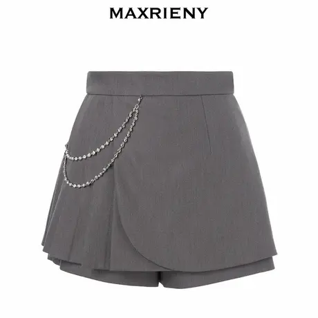 【奥莱】MAXRIENY复古学院风不规则百褶短裙A字半裙春款图片